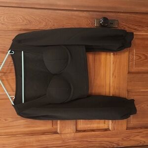 DONATION SALE, BOGO FREE Black long sleeve crop top with cups